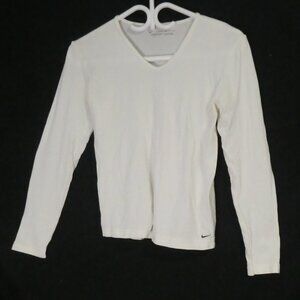 NIKE - Dri Fit - Seamless | xs - extra small | White Long Sleeve Exercise Shirt